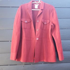 Jones New York Sport red wool jacket XL.